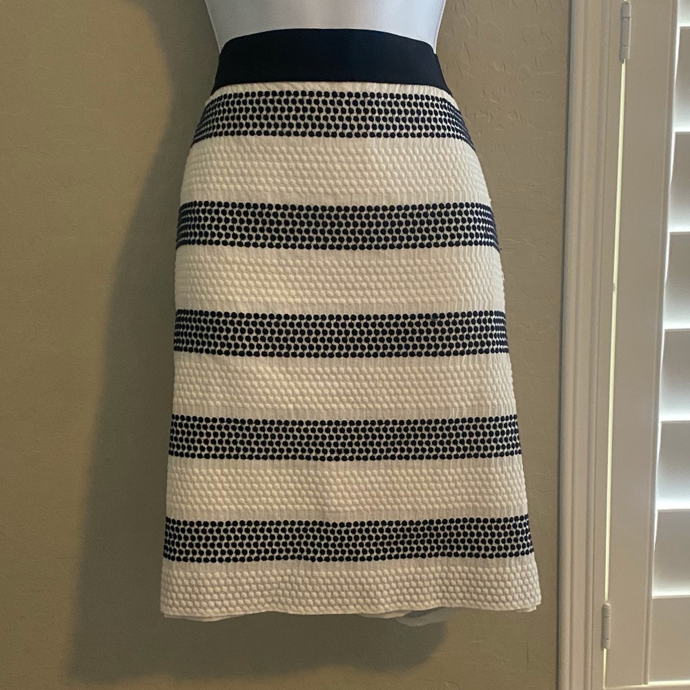 Ann Taylor Blue and White textured skirt